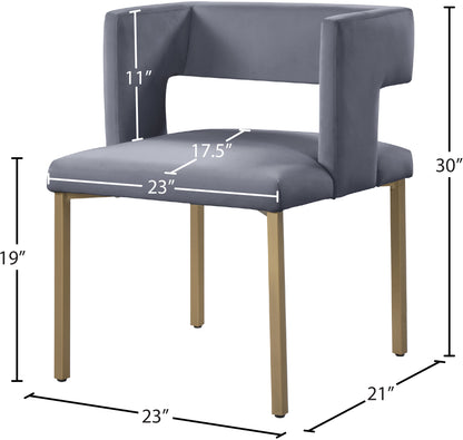 Carlton Grey Velvet Dining Chair C