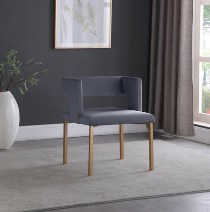 Tevere Grey Velvet Dining Chair