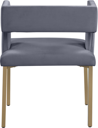 Tevere Grey Velvet Dining Chair