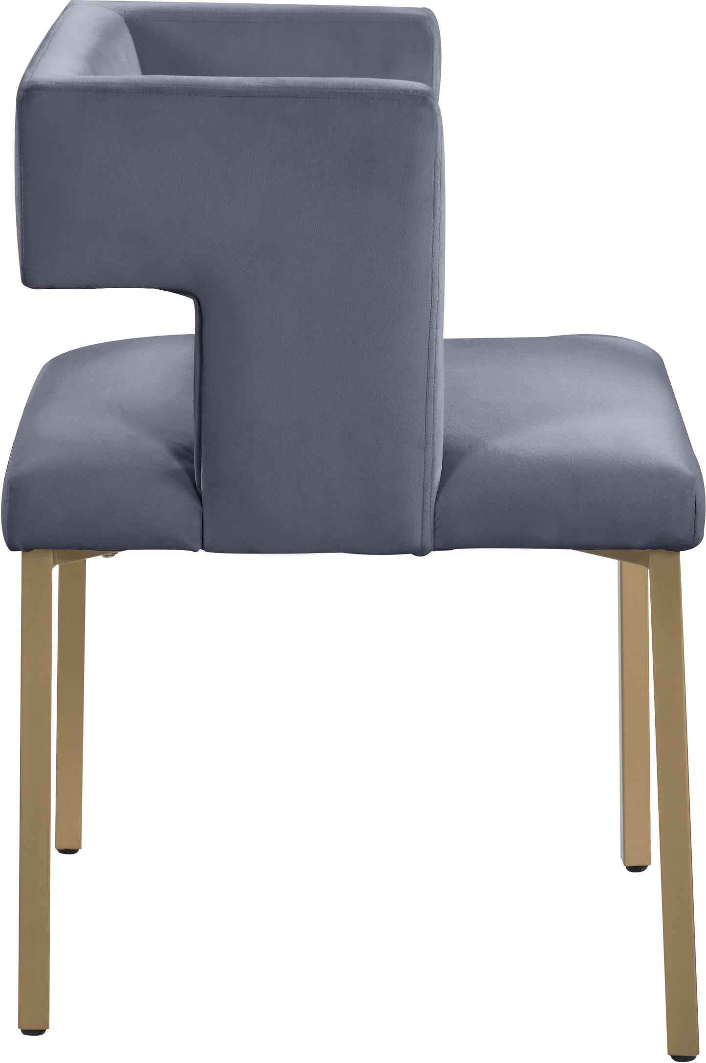 tevere grey velvet dining chair