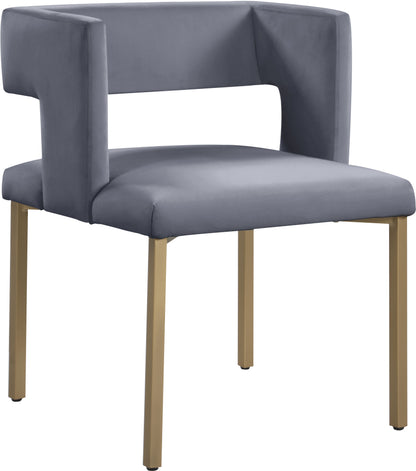 Carlton Grey Velvet Dining Chair C