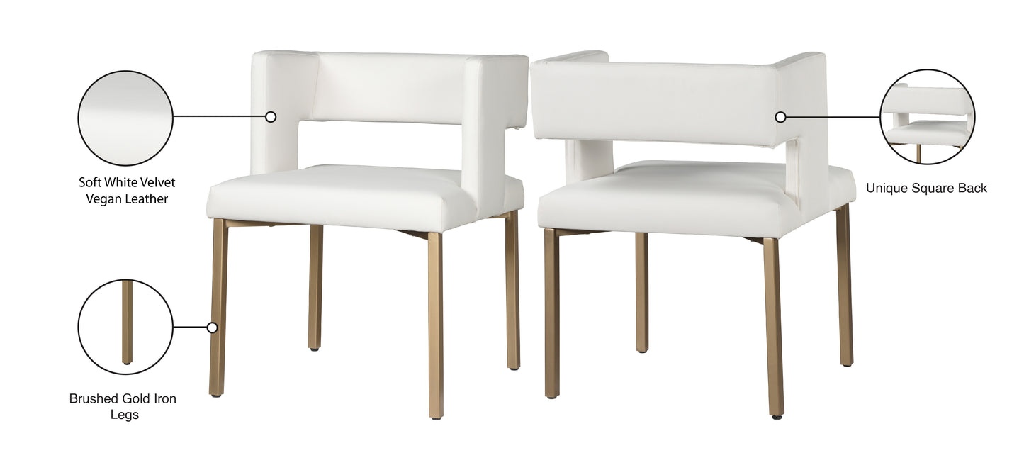 tevere white vegan leather dining chair