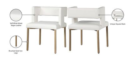 Tevere White Vegan Leather Dining Chair