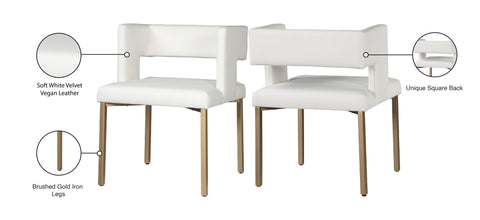 Tevere White Vegan Leather Dining Chair