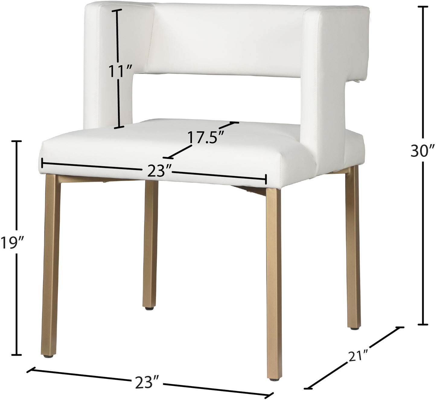 tevere white vegan leather dining chair