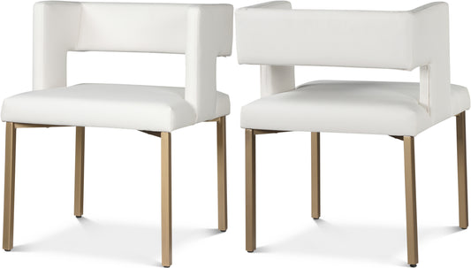 Tevere White Vegan Leather Dining Chair