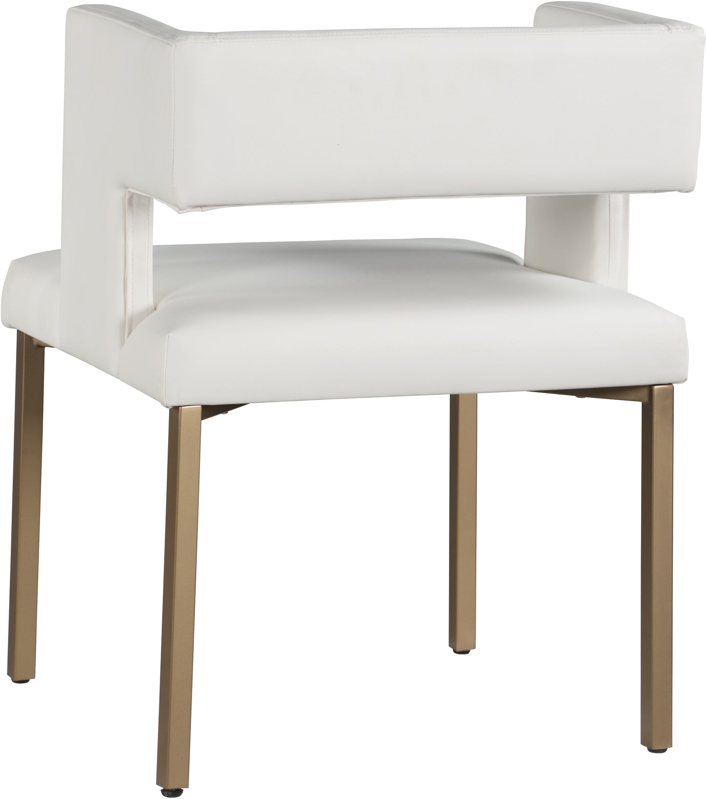 carlton white faux leather dining chair c