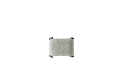 Bage House Delphine Stool, Ivory Fabric & Charcoal Finish