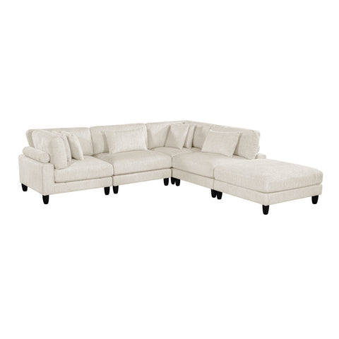 Leesa (5)5-Piece Modular Sectional with Ottoman