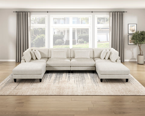 Leesa (6)6-Piece Modular Sectional with Ottomans