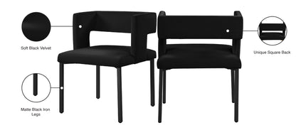 Carlton Black Velvet Dining Chair C