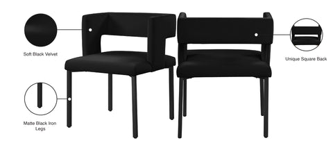Carlton Black Velvet Dining Chair C