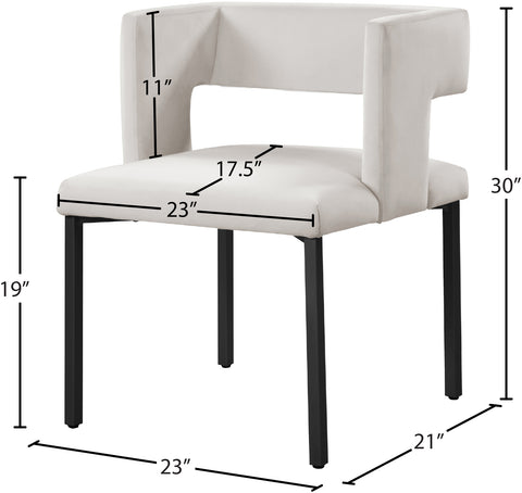 Carlton Cream Velvet Dining Chair C