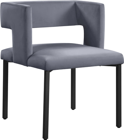 Carlton Grey Velvet Dining Chair C