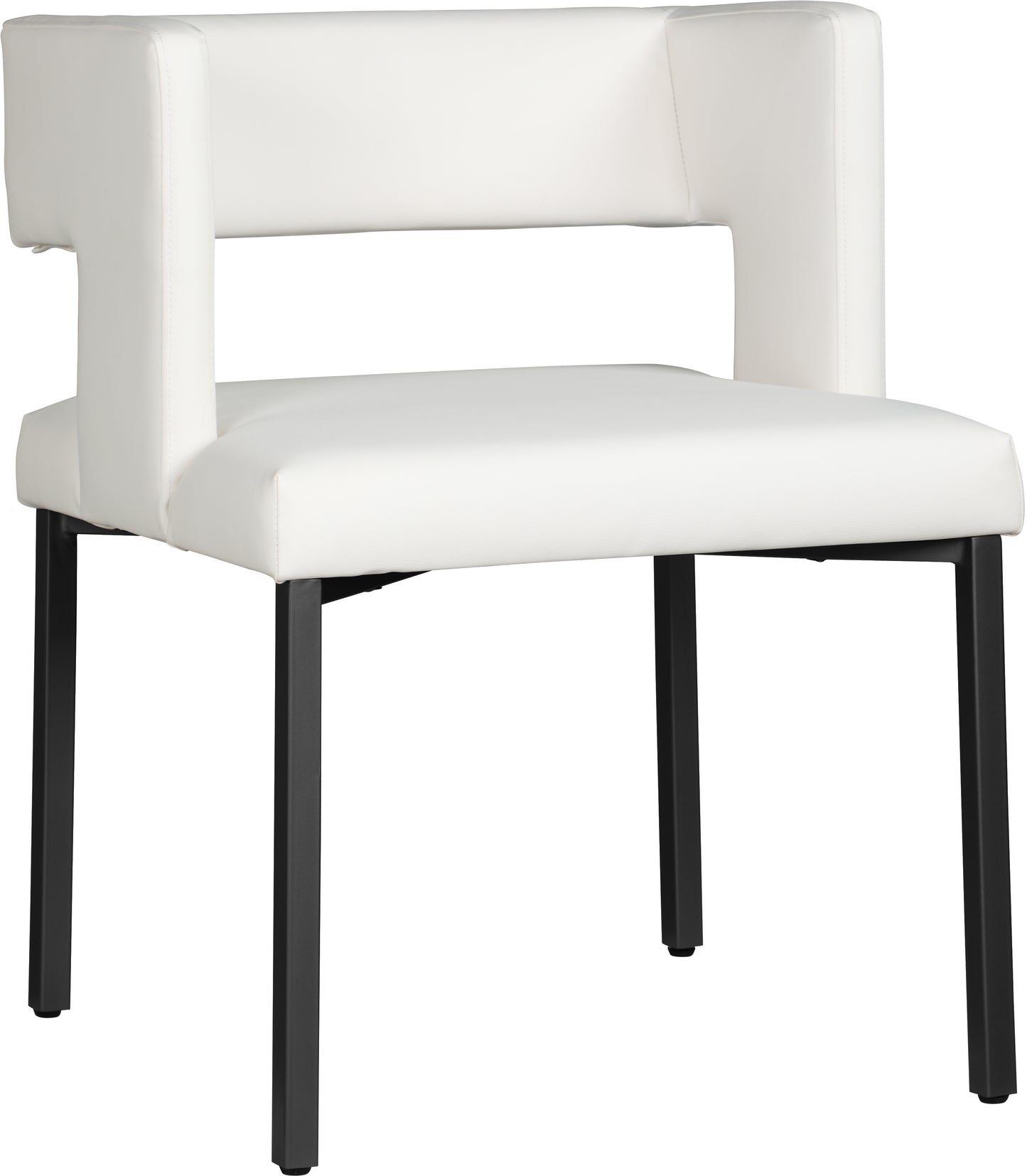 carlton white faux leather dining chair c