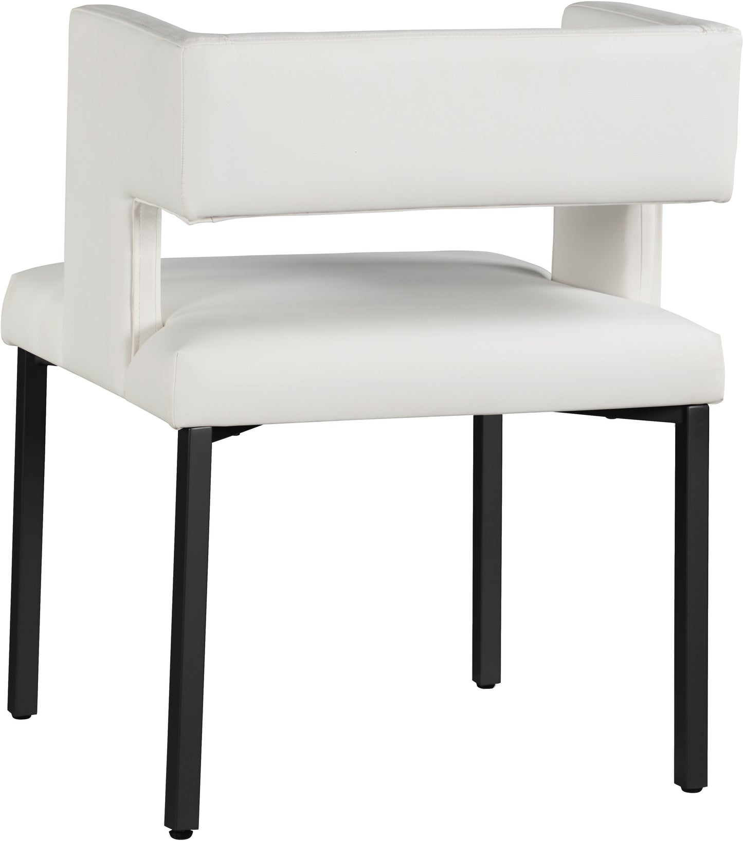 carlton white faux leather dining chair c