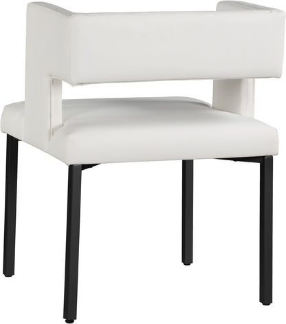 Carlton White Faux Leather Dining Chair C