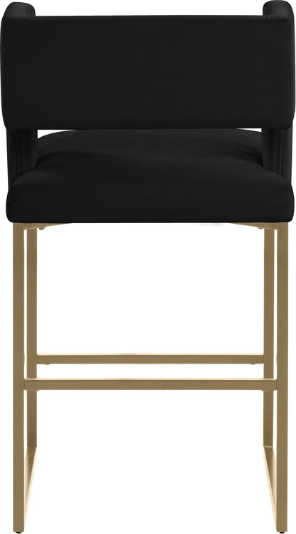 Tevere Black Velvet Counter Stool