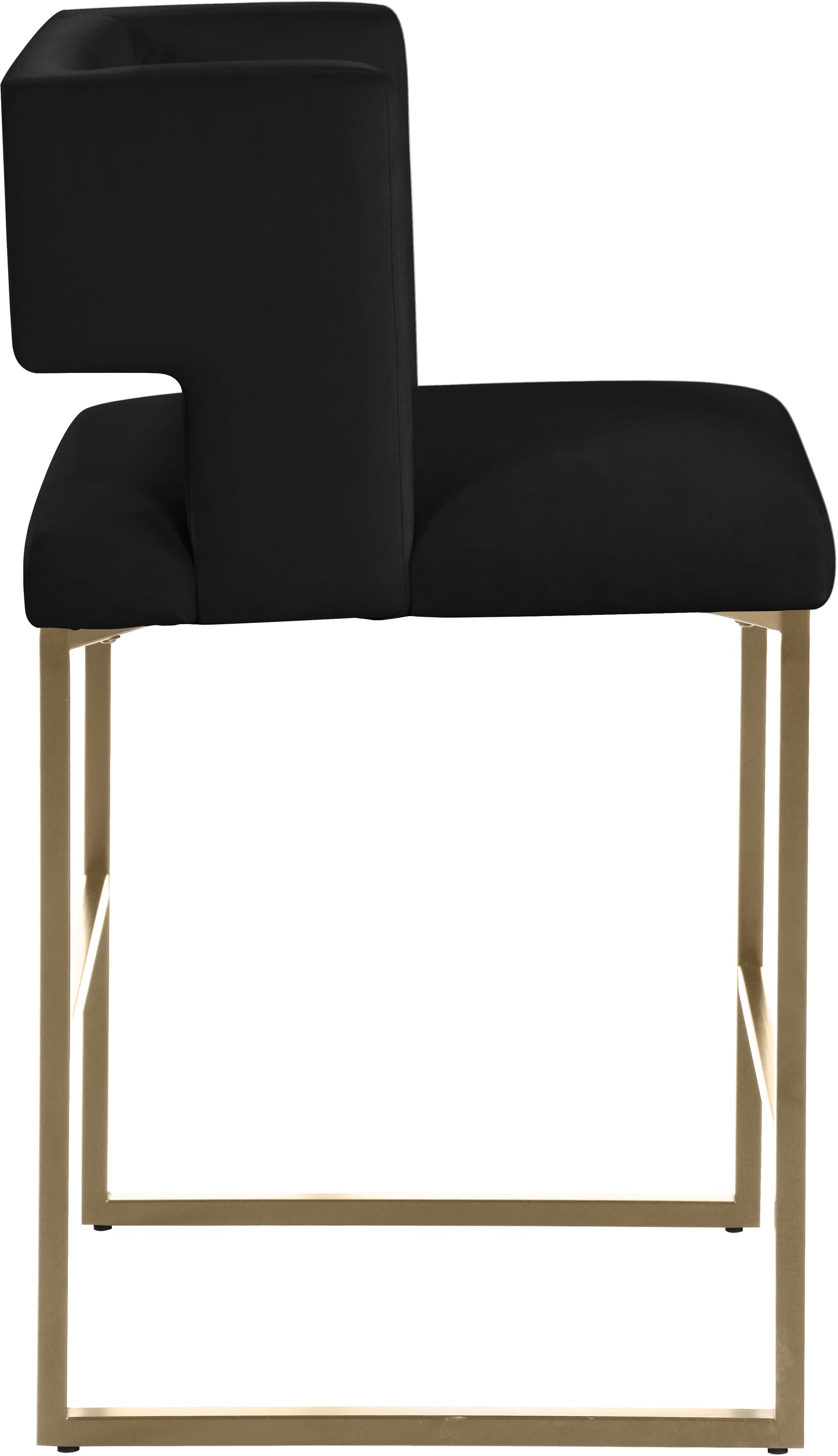 tevere black velvet counter stool