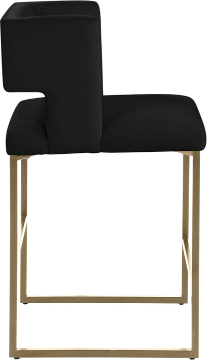 Tevere Black Velvet Counter Stool