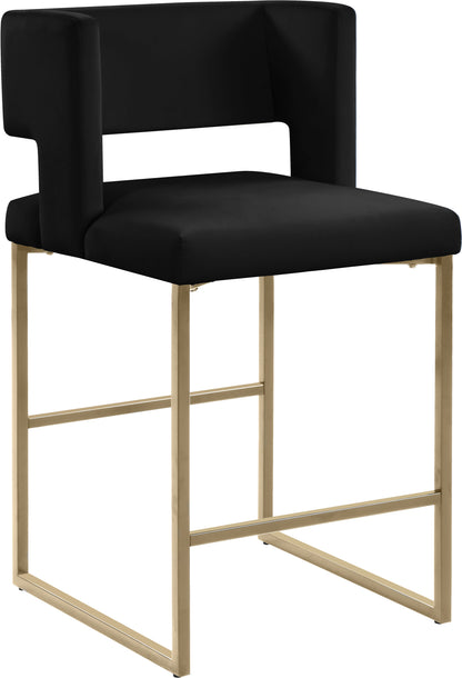 Carlton Black Velvet Counter Stool C