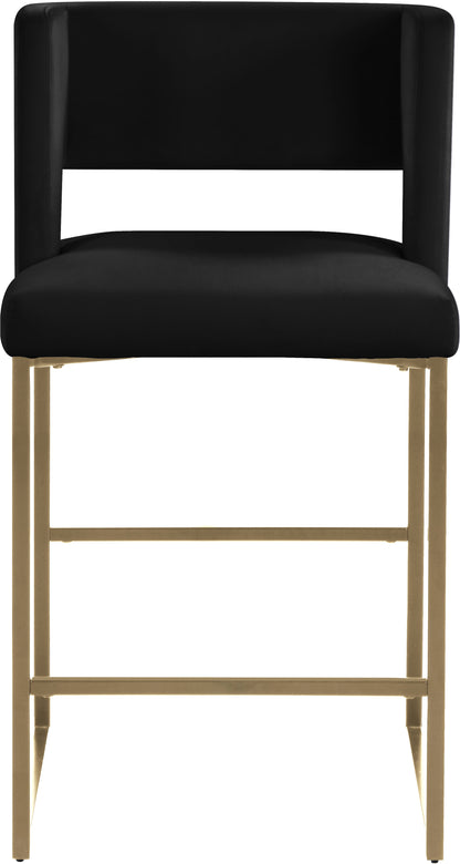 Carlton Black Velvet Counter Stool C