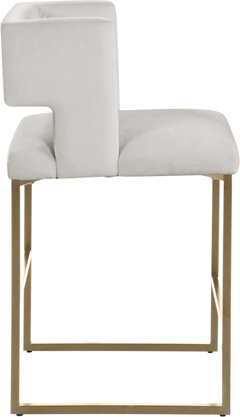 Tevere Cream Velvet Counter Stool