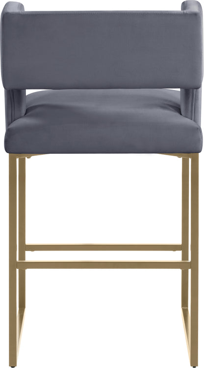 Tevere Grey Velvet Counter Stool