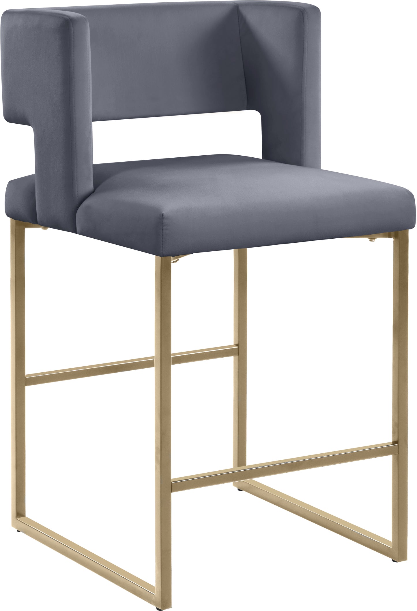 tevere grey velvet counter stool