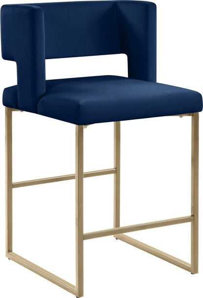 Carlton Navy Velvet Counter Stool C