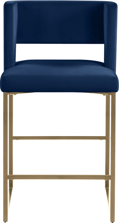 Carlton Navy Velvet Counter Stool C