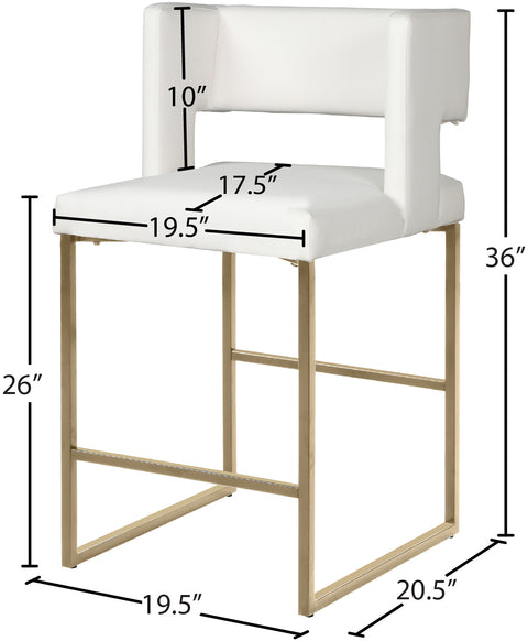 Carlton White Faux Leather Counter Stool C