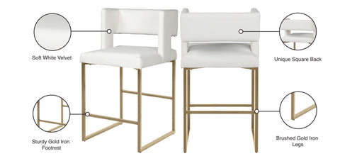 Carlton White Faux Leather Counter Stool C