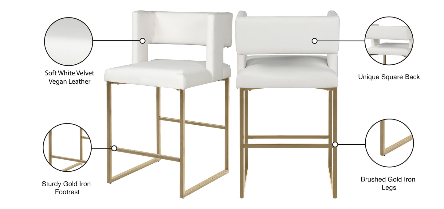 tevere white vegan leather counter stool