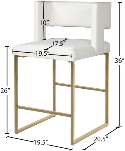 Tevere White Vegan Leather Counter Stool