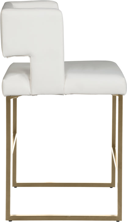 Tevere White Vegan Leather Counter Stool