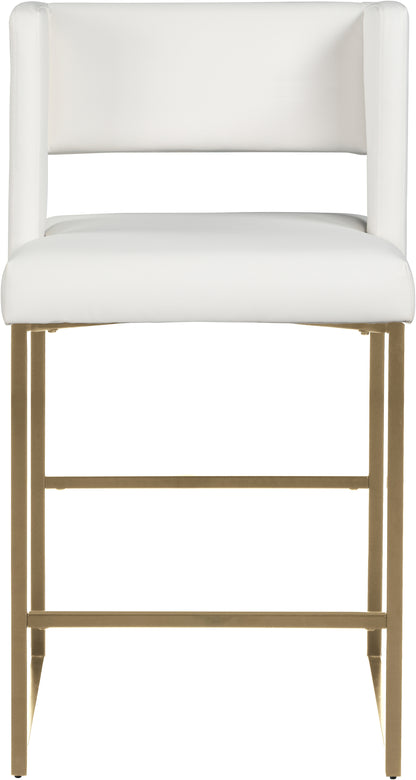 Tevere White Vegan Leather Counter Stool