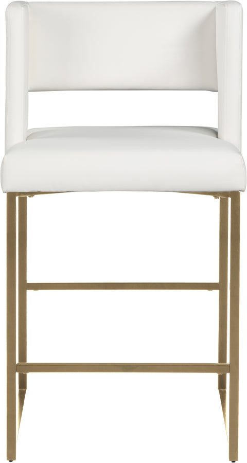 Tevere White Vegan Leather Counter Stool