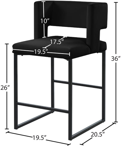 Carlton Black Velvet Counter Stool C