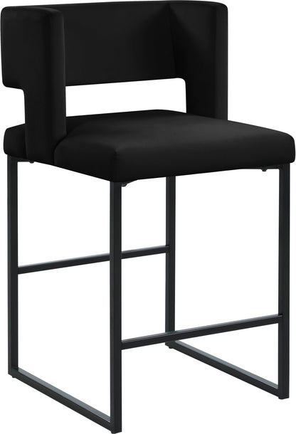 Carlton Black Velvet Counter Stool C