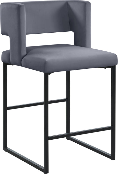 Carlton Grey Velvet Counter Stool C