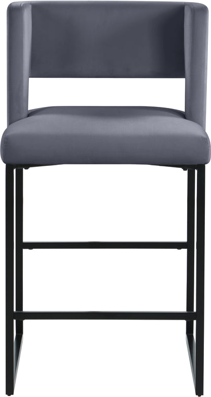 Carlton Grey Velvet Counter Stool C