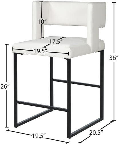 Carlton White Faux Leather Counter Stool C