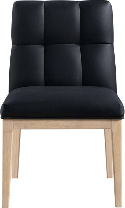 Sage Black Vegan Leather Upholstered Dining Side Chair, 2-Piece