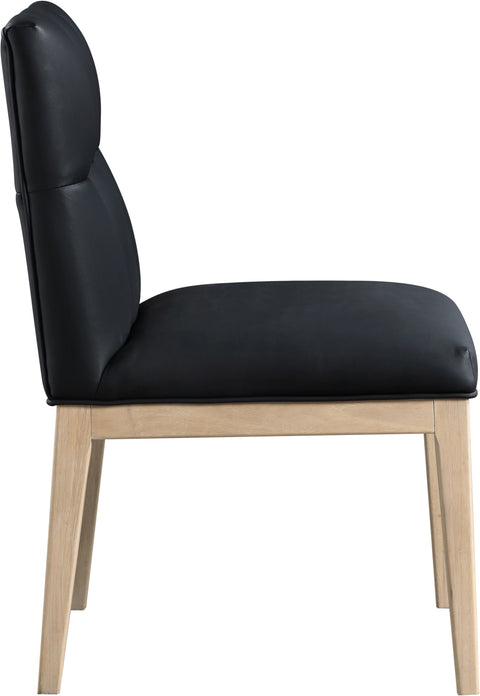 Sage Black Vegan Leather Upholstered Dining Side Chair, 2-Piece