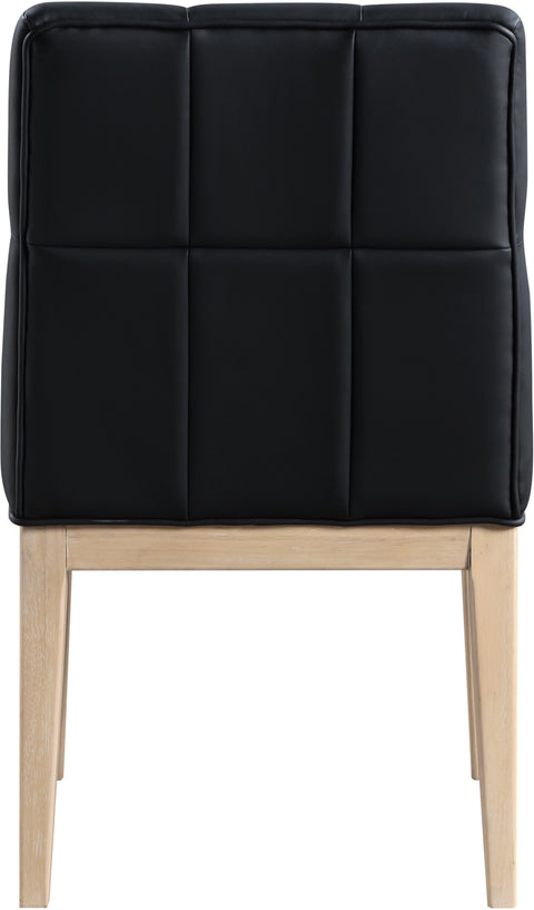Sage Black Vegan Leather Upholstered Dining Side Chair, 2-Piece