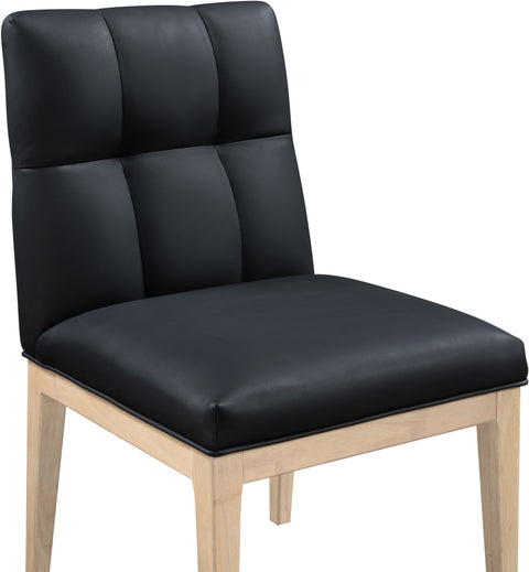 Sage Black Vegan Leather Upholstered Dining Side Chair, 2-Piece