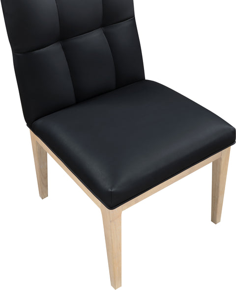 Sage Black Vegan Leather Upholstered Dining Side Chair, 2-Piece