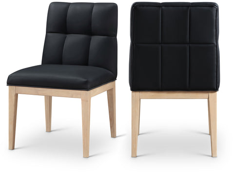 Sage Black Vegan Leather Upholstered Dining Side Chair, 2-Piece