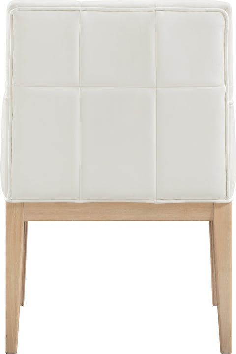 Sage Cream Vegan Leather Upholstered Dining Arm Chair, 2-Piece